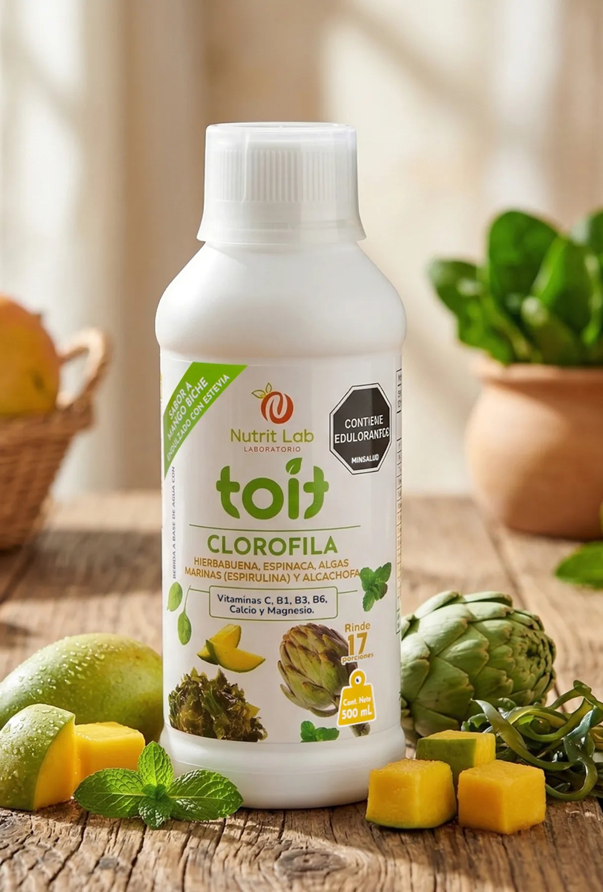 Bebida con Clorofila Toit - Detox y Digestión Sabor Mango Biche (500 ml)