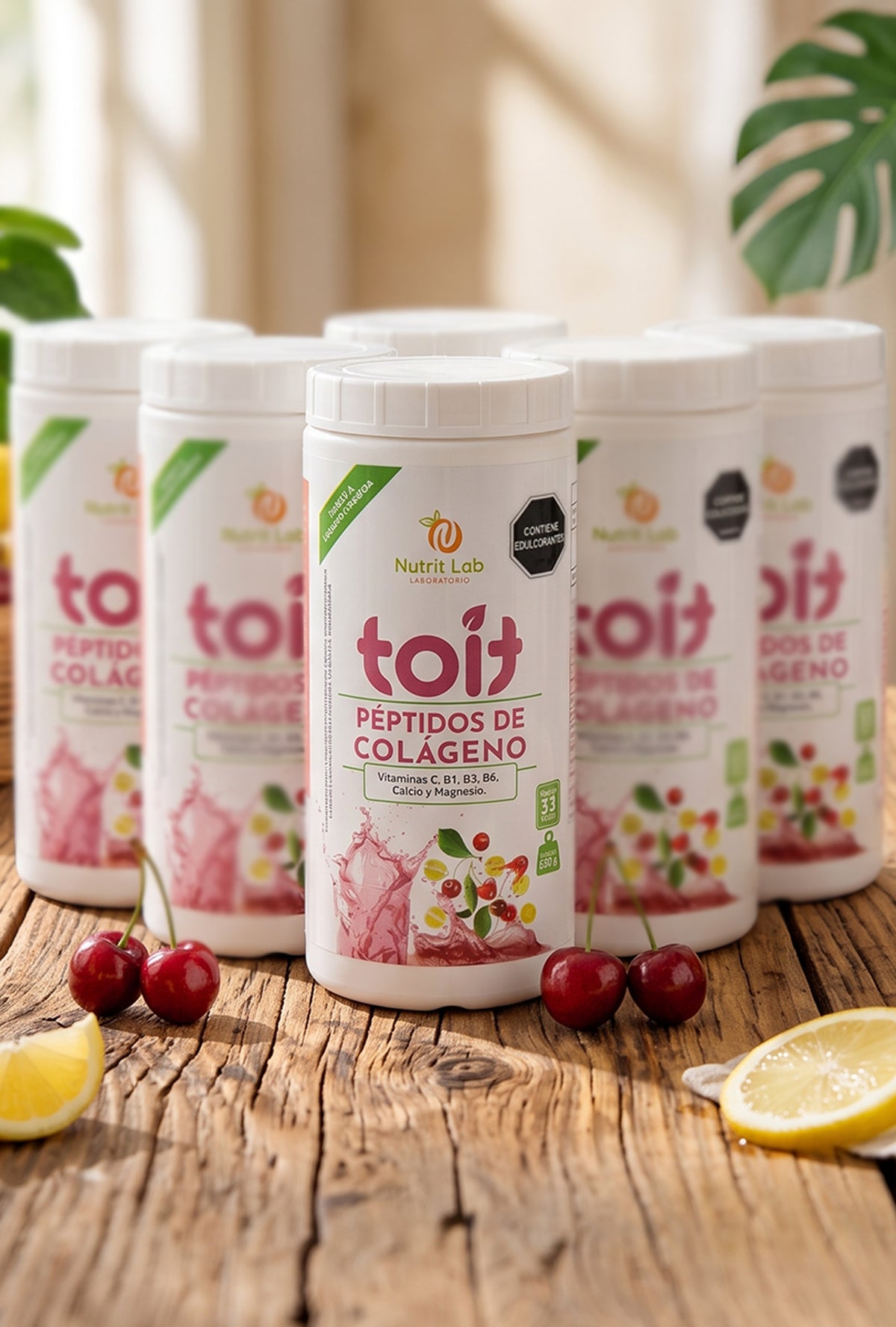 PACK 6 UDS - Colágeno Hidrolizado en Polvo Limonada Cerezada Toit (650 g)