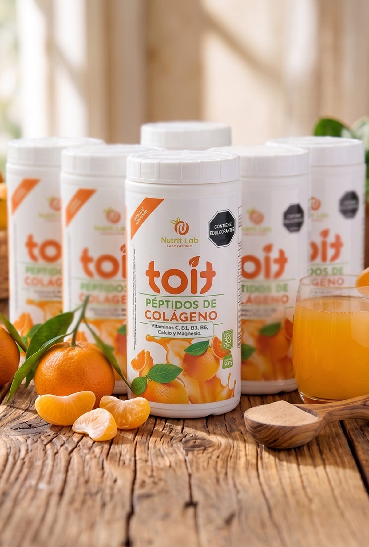 PACK 6 UDS - Colágeno Hidrolizado en Polvo Mandarina Toit (650 g)