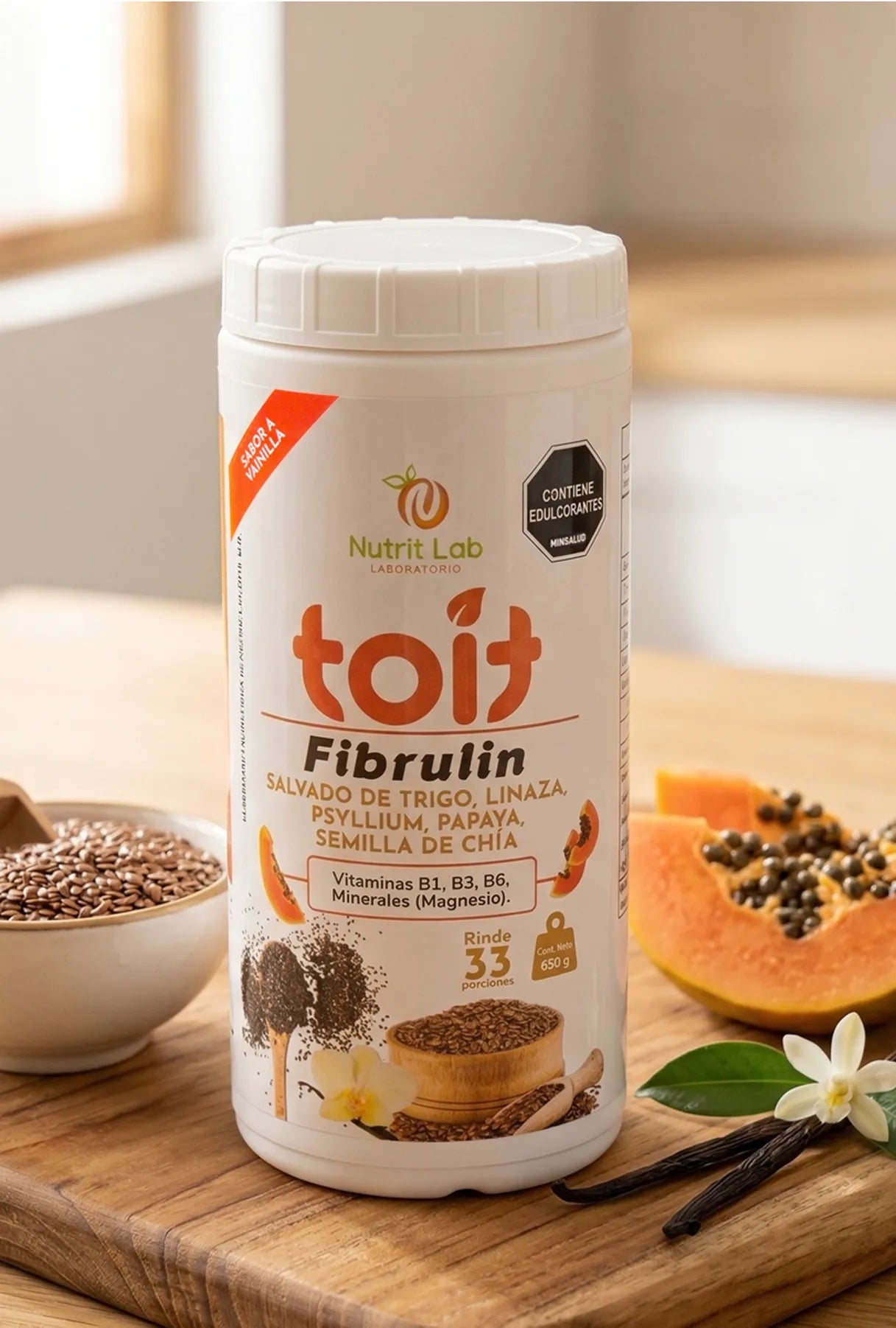 Fibrulin Toit - Mezcla de Fibras Digestivas Sabor Vainilla (650 g)