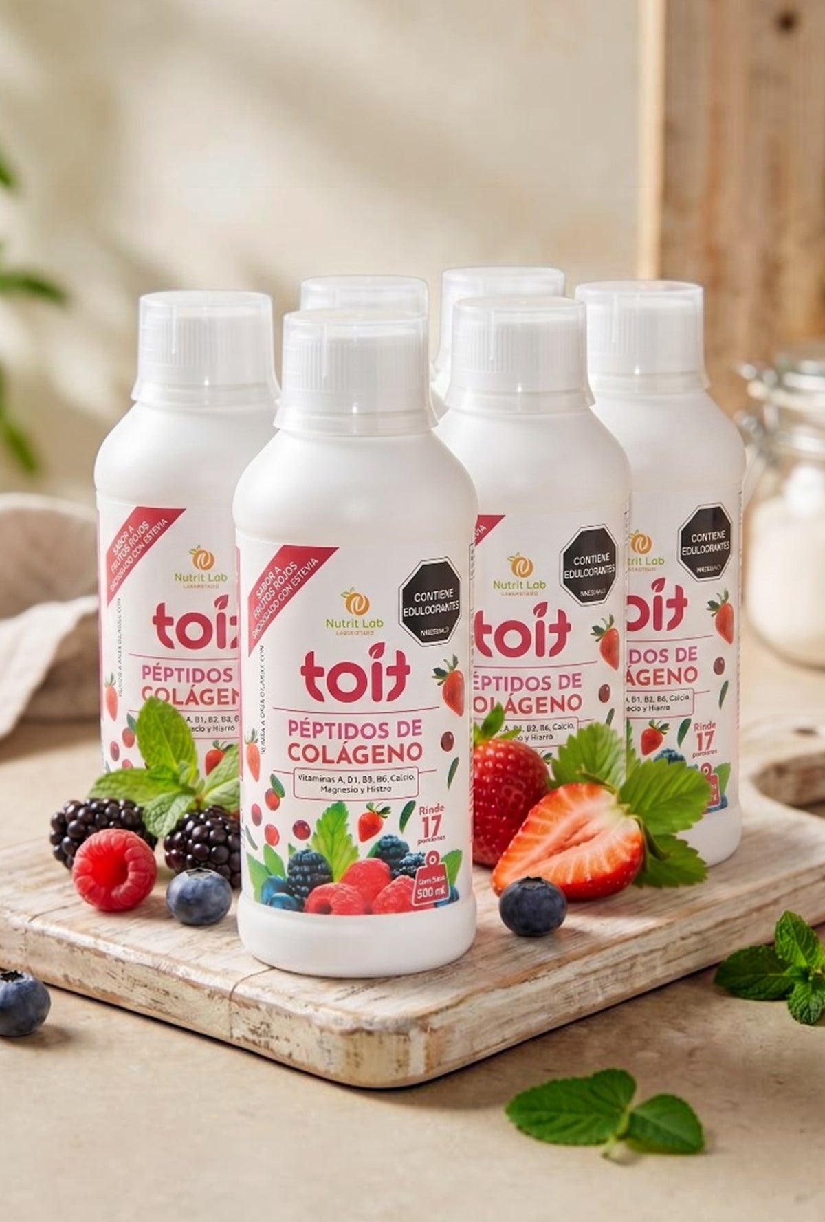 PACK 6 UDS - Bebida de Colágeno Hidrolizado Sabor Frutos Rojos (500 mL)