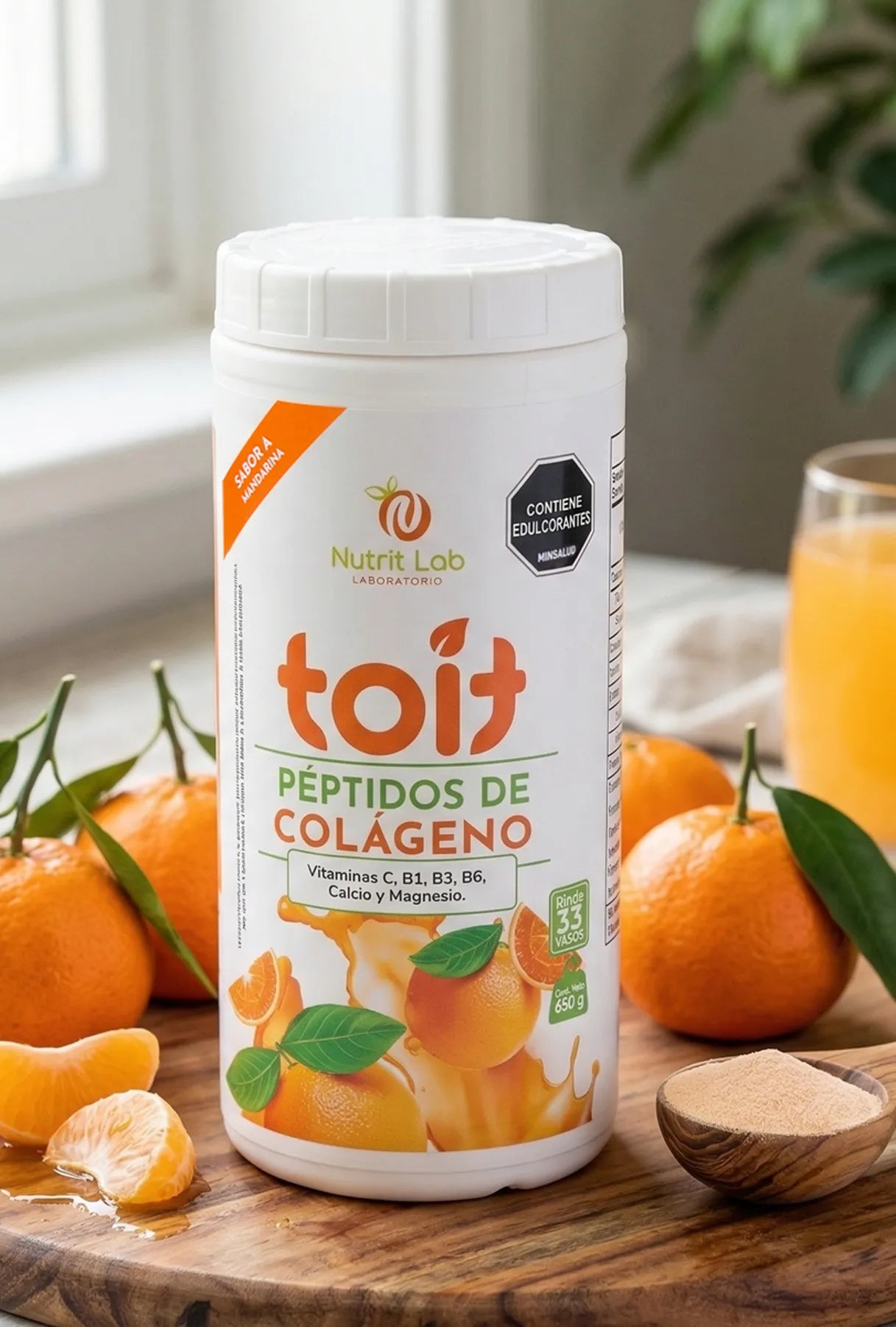 Péptidos de Colágeno Hidrolizado Toit - Sabor Mandarina (650 g)