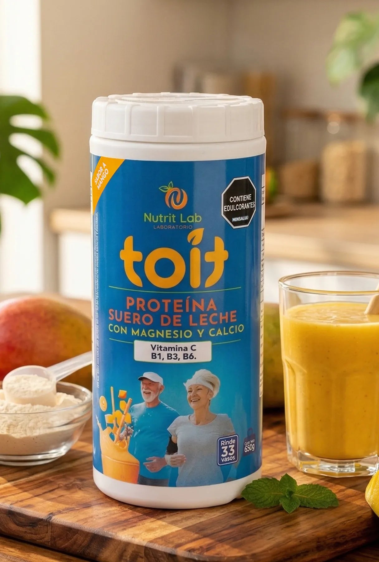 Proteína Suero de Leche Toit Adultos - Magnesio y Calcio (650 g)